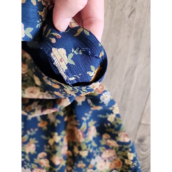 Vg Liz Claiborne LizSport Turquoise Floral Maxi Skirt sz 6 Rose Tiered 90s Fairy - Picture 7 of 13